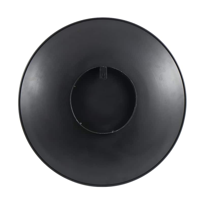 Metal Abstract 3D Circular Disk Home Wall Decor - Set of 3 Gold, Dark Blue, White - Roche River Decor