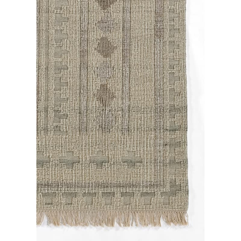 Momeni Bristol Geometric Hand Woven Wool and Cotton Ivory Area Rug
