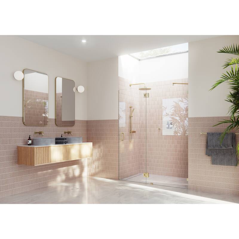 Glass Warehouse 78" x 57.5" Frameless Shower Door - Glass Hinge