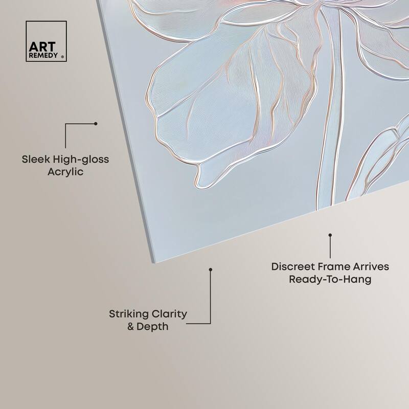 Embossed Flower I Acrylic by Art Remedy, Ready to Hang
