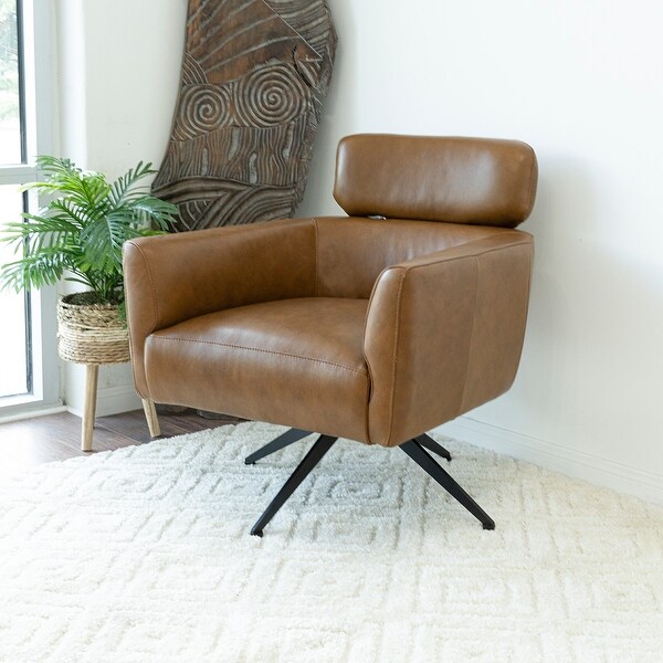 Tan leather lounge 2025 chair