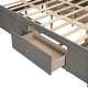 preview thumbnail 7 of 25, Wooden King Size Platform Bed with Storage Headboard, 8 Drawers