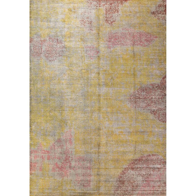 Colorful Modern Abstract Indian Area Rug Handmade Wool Carpet - 8'4"x 11'8"