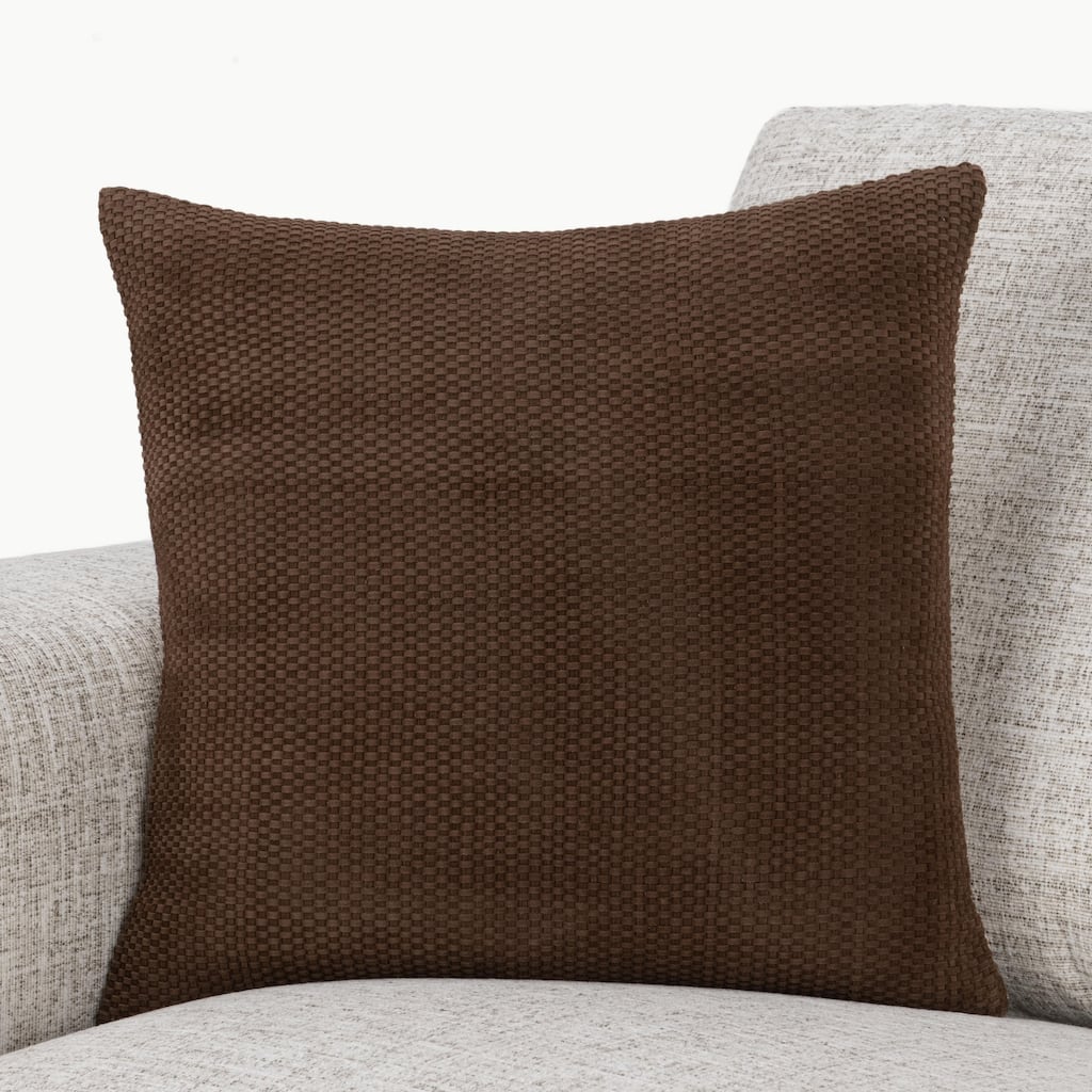 Villa by Classic Home Bassinet 18" Genuine Suede Leather Throw Pillow