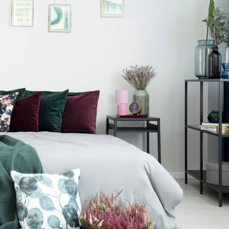 Floral Textured Ceramic Table Lamp with Drum Shade - 10" - Pink