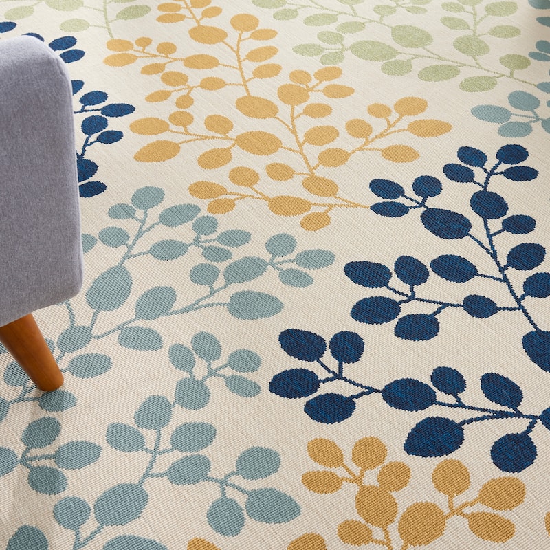 Nourison Caribbean Indoor/Outdoor Modern Floral Area Rug