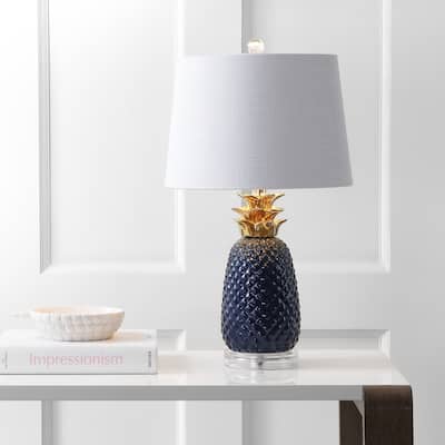 Winnie 23" Ceramic LED Table Lamp, Navy/Gold by JONATHAN Y