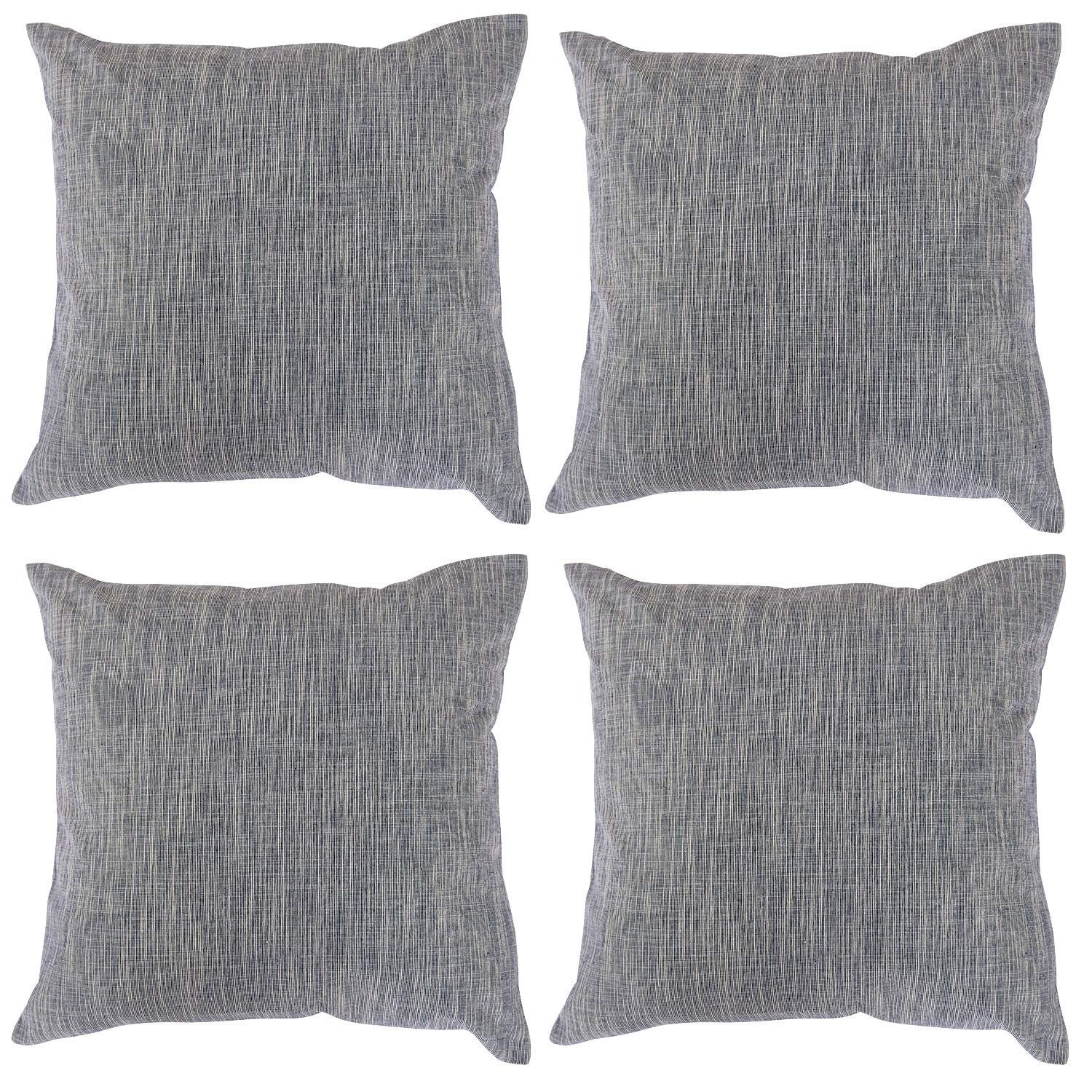 Stripe Pattern Cotton Linen Pillow Case Navy Blue And White Cotton Linen Pillow Case Navy Blue