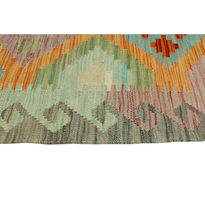 Sangat Flatweave Pervin Orange/Purple Rug - 4'0" x 6'1"