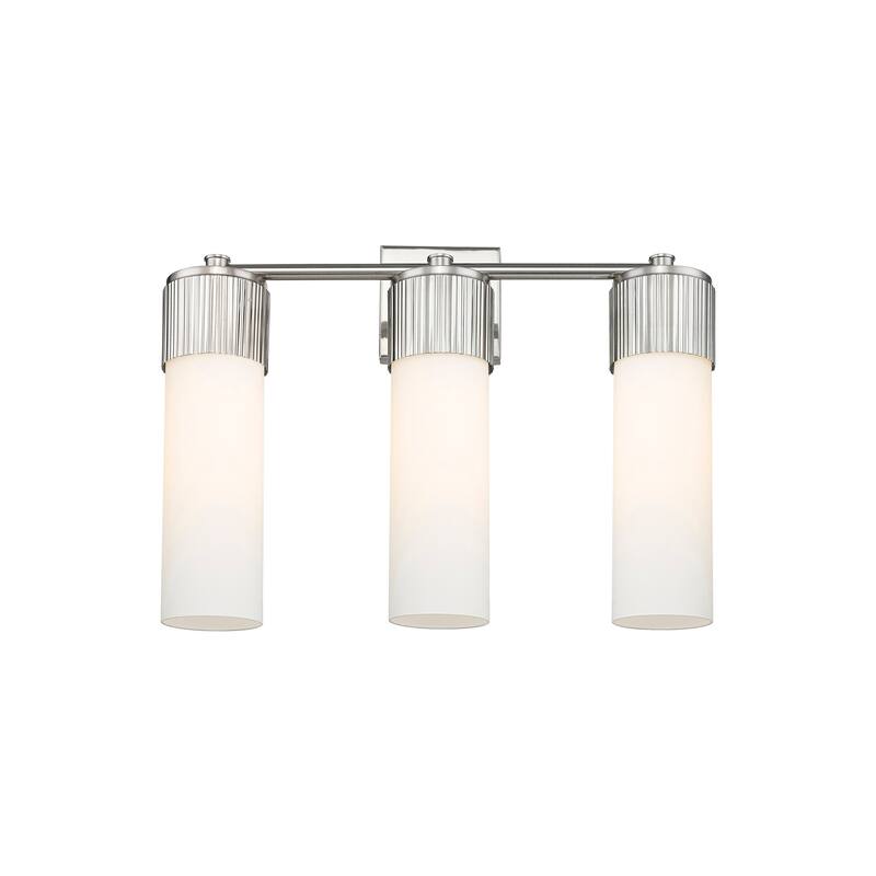 Innovations Lighting 428-3W-16-21 Bolivar Vanity Bolivar 3 Light 21" - Satin Nickel / Matte White