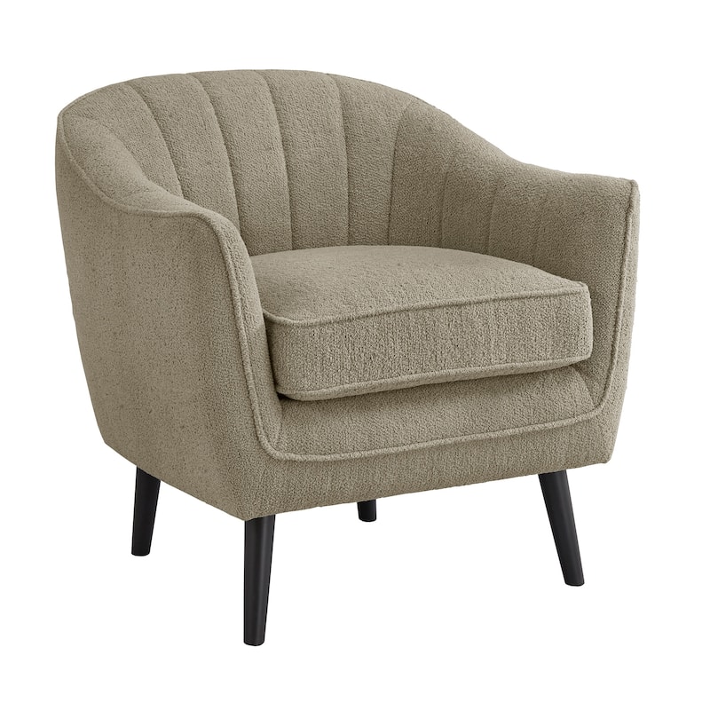 Neath Mid-Century Channel-Tufted Accent Chair with Removable Cushion Cover by iNSPIRE Q Classic - Taupe