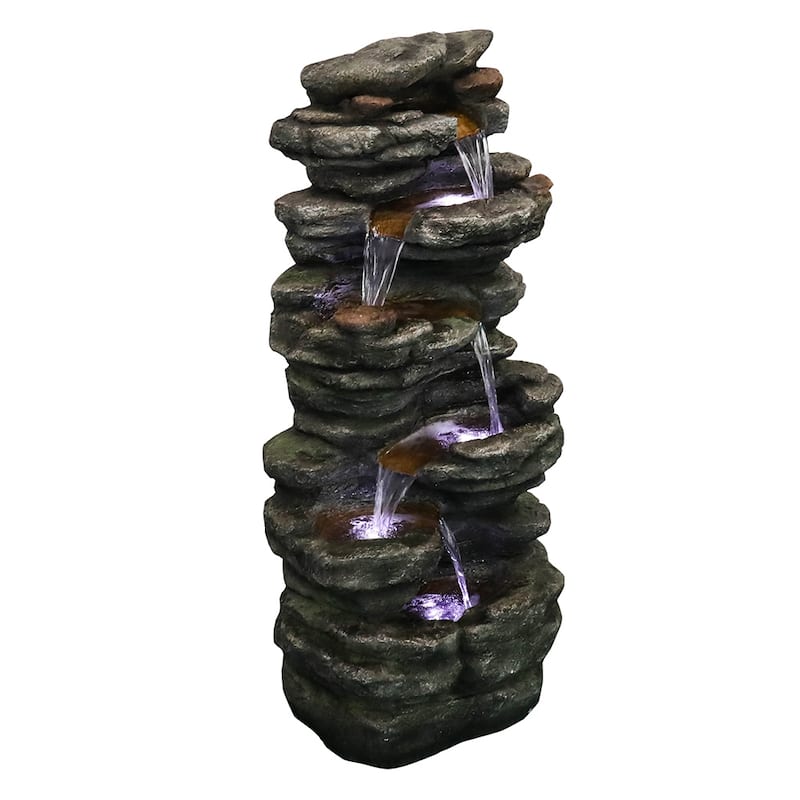 40-inch Cascading LED Waterfall Fountain