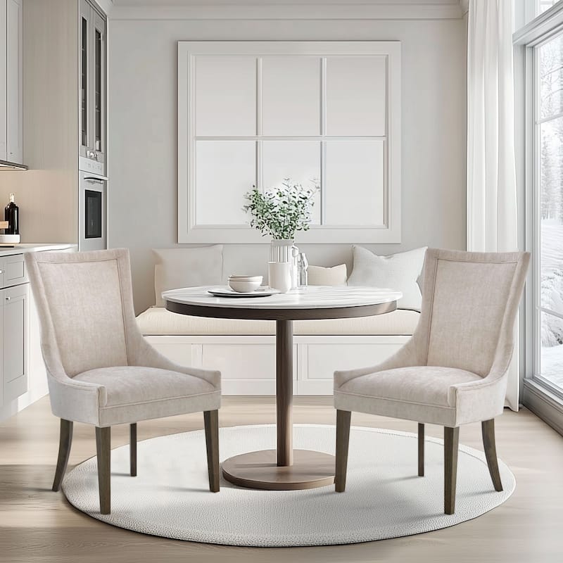 Madison Park Signature Ultra Upholstered Dining Side Chairs With Wood Legs (Set of 2) - N/A