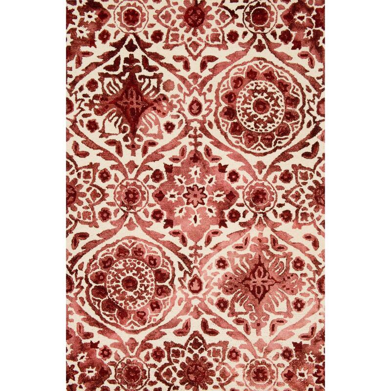 Alexander Home Bella Hand-Hooked Damask 100% Wool Rug