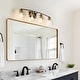preview thumbnail 9 of 13, Modern Farmhouse 4-Light Black Gold Bathroom Vanity Lights Glass Wall Sconces - D32.3" x H8.6"