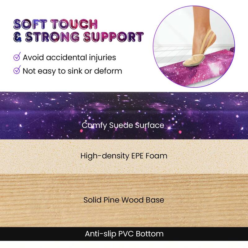 Costway 8 FT Folding Gymnastic Beam with Anti-slip Base Pine Wood - See Details