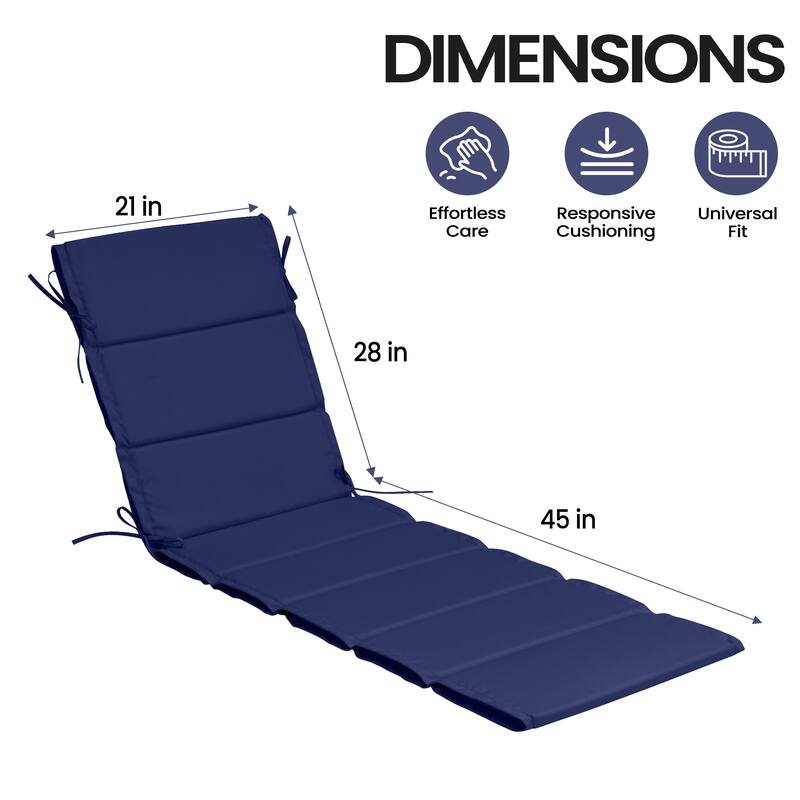 Pellebant Outdoor Patio Chaise Lounge Cushion Lounger Pad