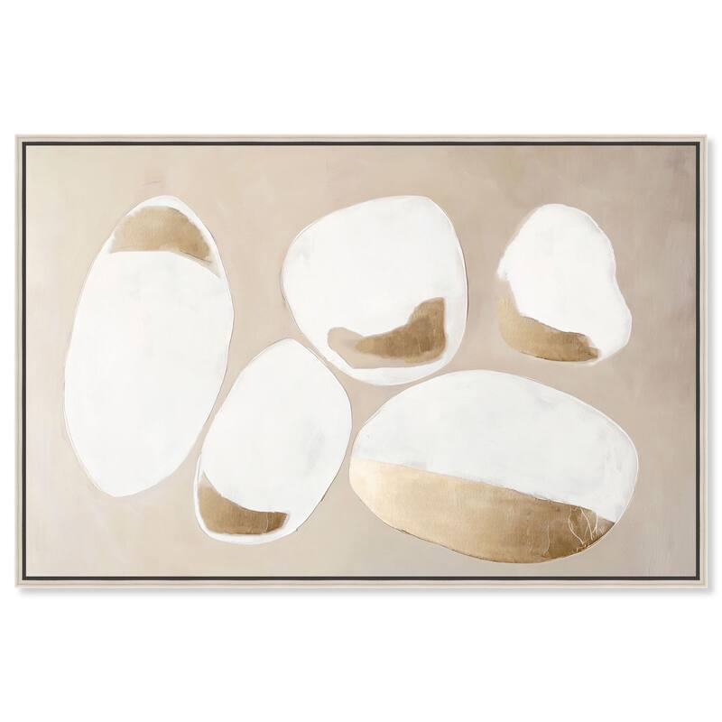 Gilded Cairn II Canvas by Art Remedy - 24" x 16" - Silver