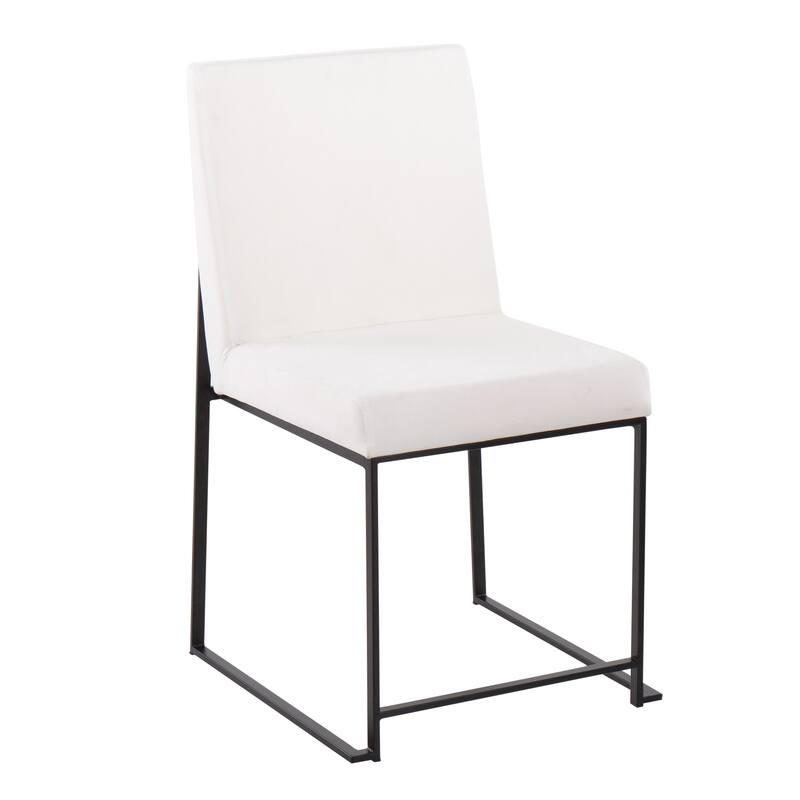 Strick & Bolton Forrest Black High Back Upholstered Dining Chair (Set of 2) - White Velvet