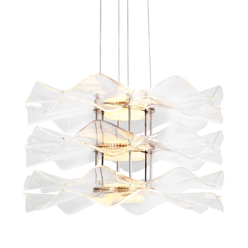 Golden Lighting Vetrina Integrated LED 3-tier Pendant in Light Gold
