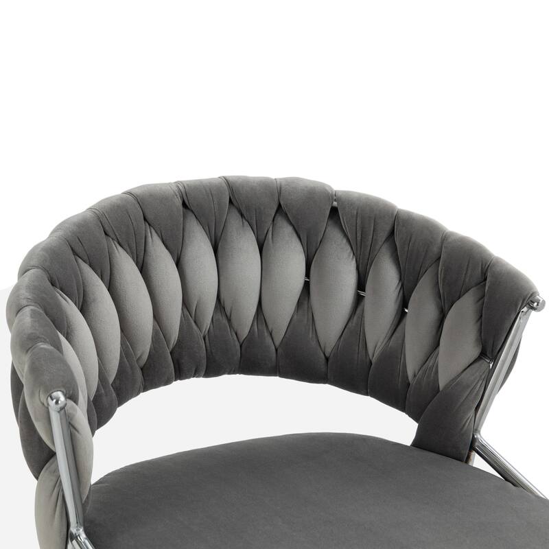 Modern Velvet Counter Bar Stools with Backs(Set of 2)