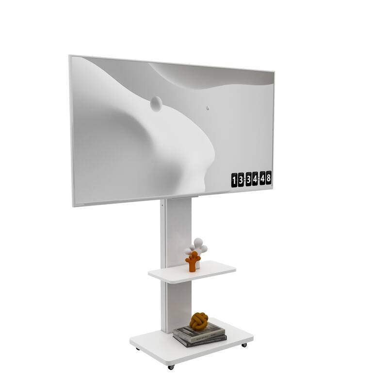 TV Stand Mobile TV Cart with Shelf