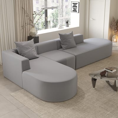 Boneless Modular L-shaped Sectional Sofa with Chaise and Deep Seating