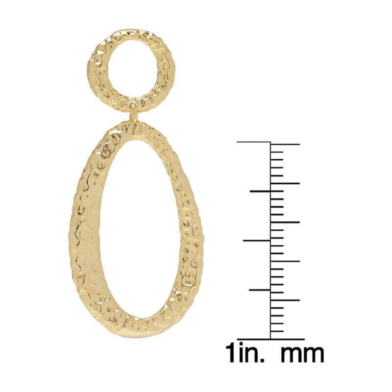 Victoria Townsend Yellow Gold Plated Oval Drop Stud Earrings