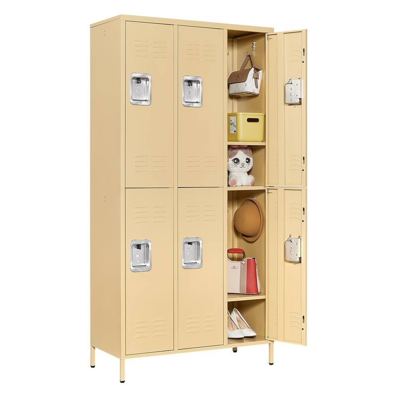 2 Tier Metal Lockers with 6 Doors for Employee School Gym