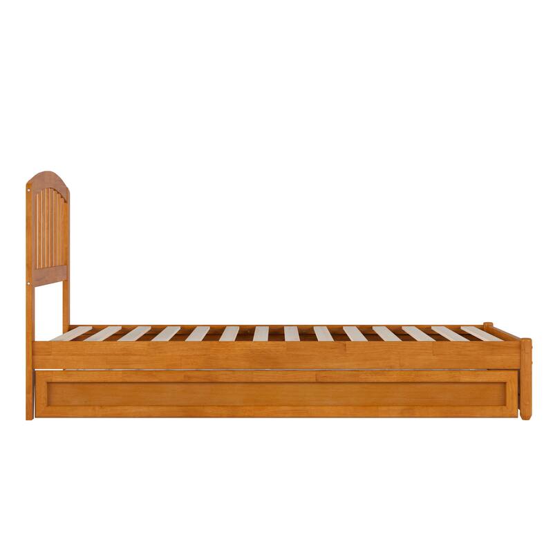 Lucia Platform Bed with Panel Footboard and Twin XL Trundle