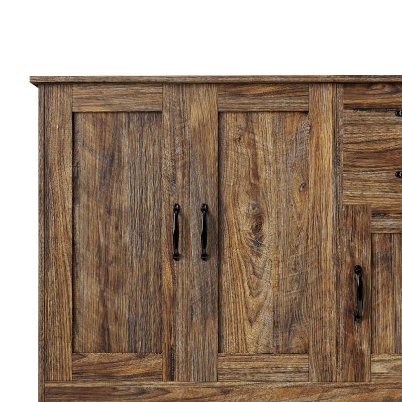 Modern Wood Buffet Sideboard with 2 doors&1 Storage and 2drawers