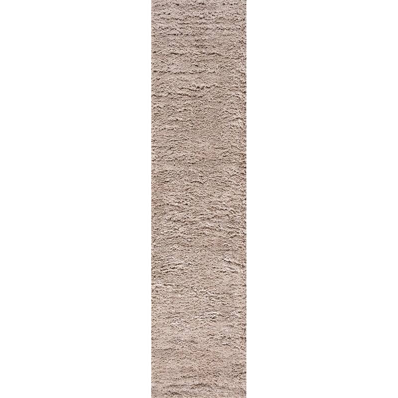 Groovy Solid Shag Area Rug - 2 X 8 - Light Beige