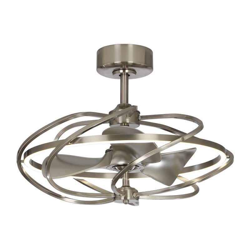 Solstice Stain Nickel 27-inch Reversible 3-Blades Ceiling Fan - N/A - satin nickel