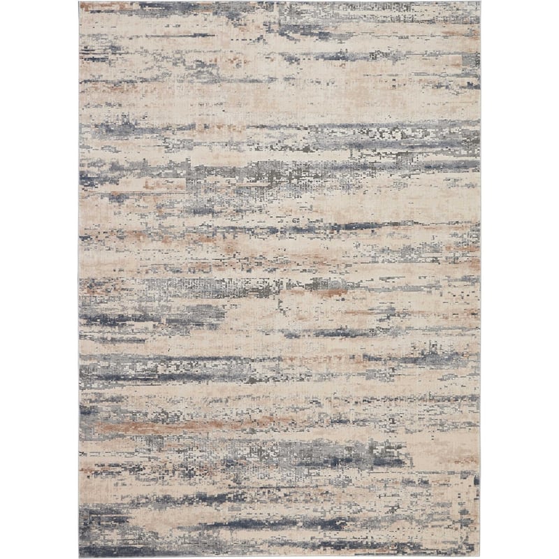 Rustic Textures Modern Country Abstract Area Rug - 7'10" x 10'6" - Beige - Rectangle