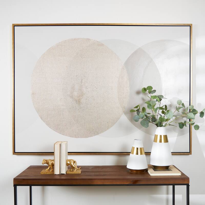 Canvas Abstract Framed Wall Art - Cream - Roche River Decor