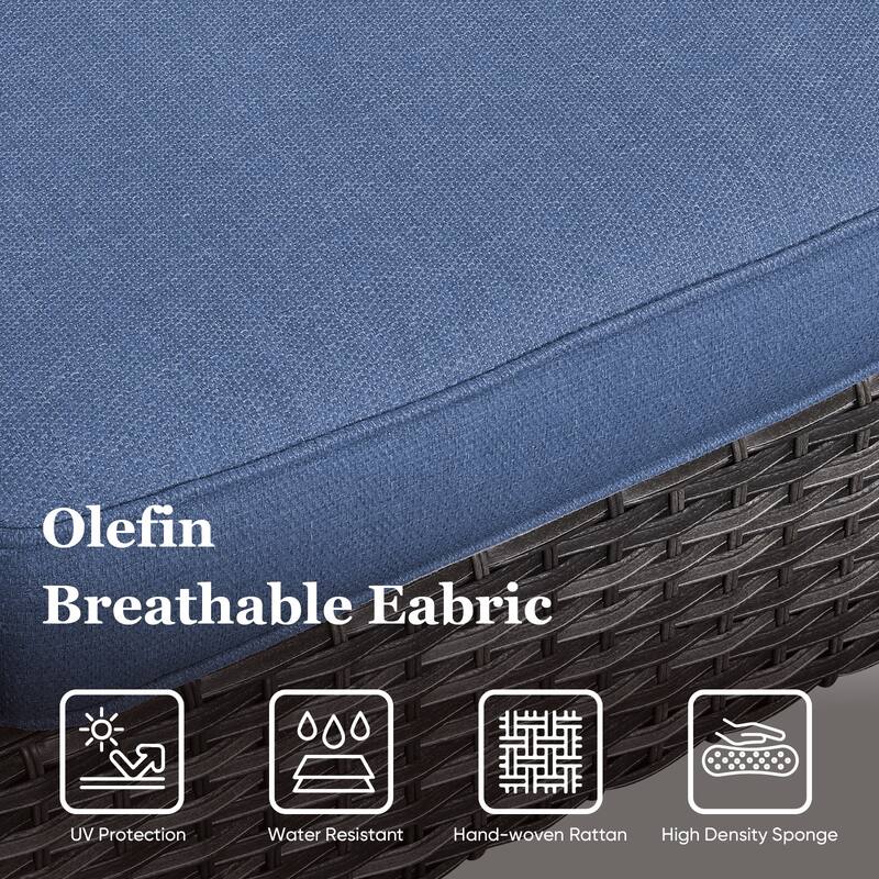 4 Patio Chairs with Sofa and Fire Pit Table