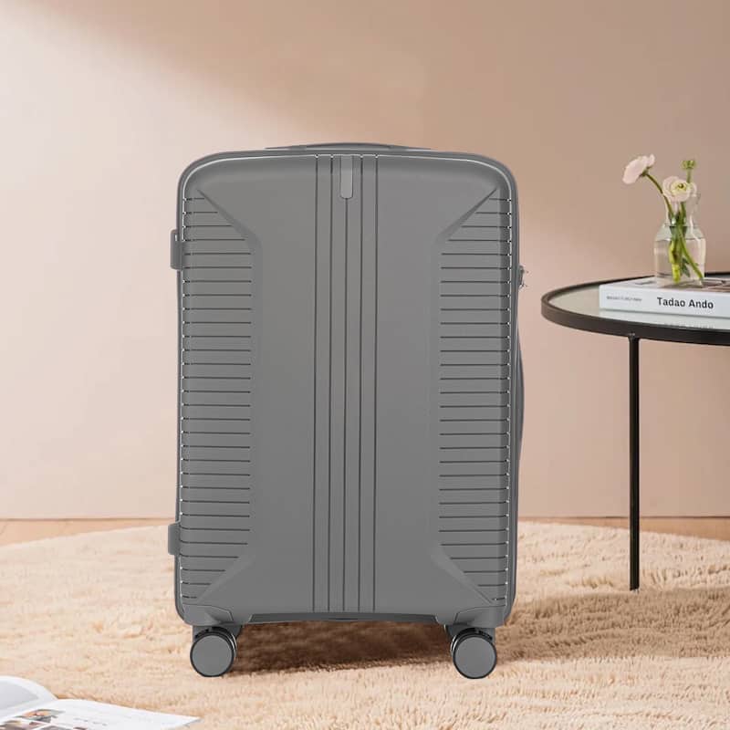 Travel PP Material 3 Piece Luggage Sets with Spinner Wheels and Combination Lock, Luggage for Family Travel Carry on 20/24/28