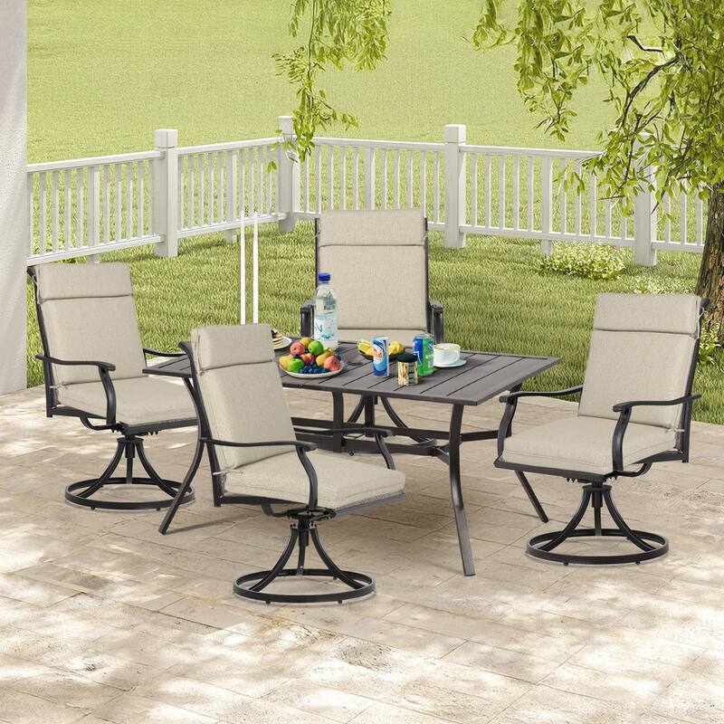 Aoodor Outdoor Dining Chair Cushion Set, 37"x20"x2.8"