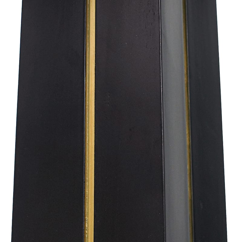 Modern Square Negotiation Table - 85cm Tempered Glass Top, Black Wooden Legs with Golden Metal Base(Only the Negotiation Table)
