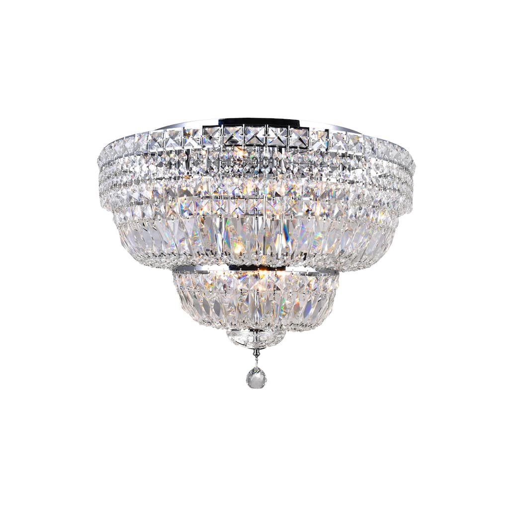 Stefania 9 Light Chrome Flush Mount