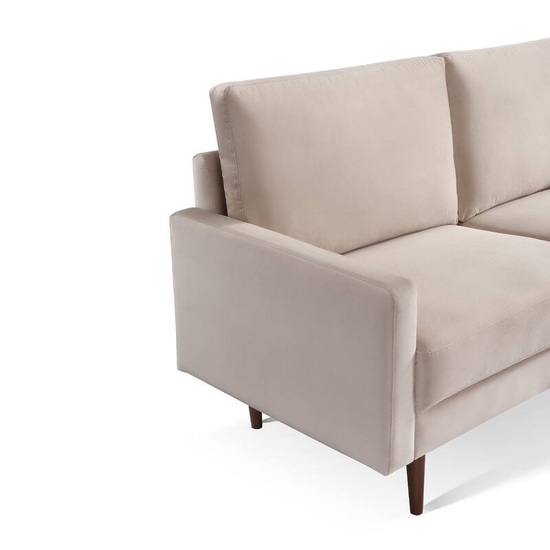 57 Inch Wide Upholstered Loveseat with Square Arms - N/A