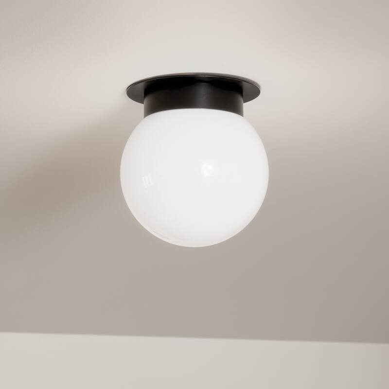 Kichler Lighting Albers 8 in. 1-Light Black Round Flush Mount Light