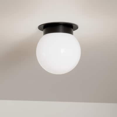 Kichler Lighting Albers 8 in. 1-Light Black Round Flush Mount Light