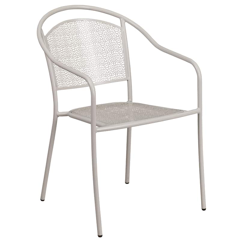 35-inch Round Steel 3-piece Patio Table Set with Round Back Chairs