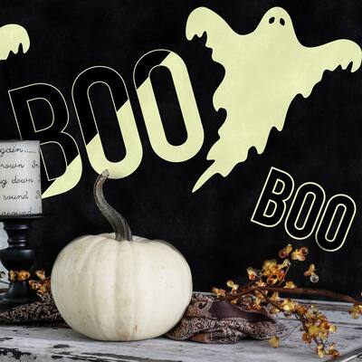 Glowing Ghosts Glow-in-the-Dark Peel and Stick Halloween Decals