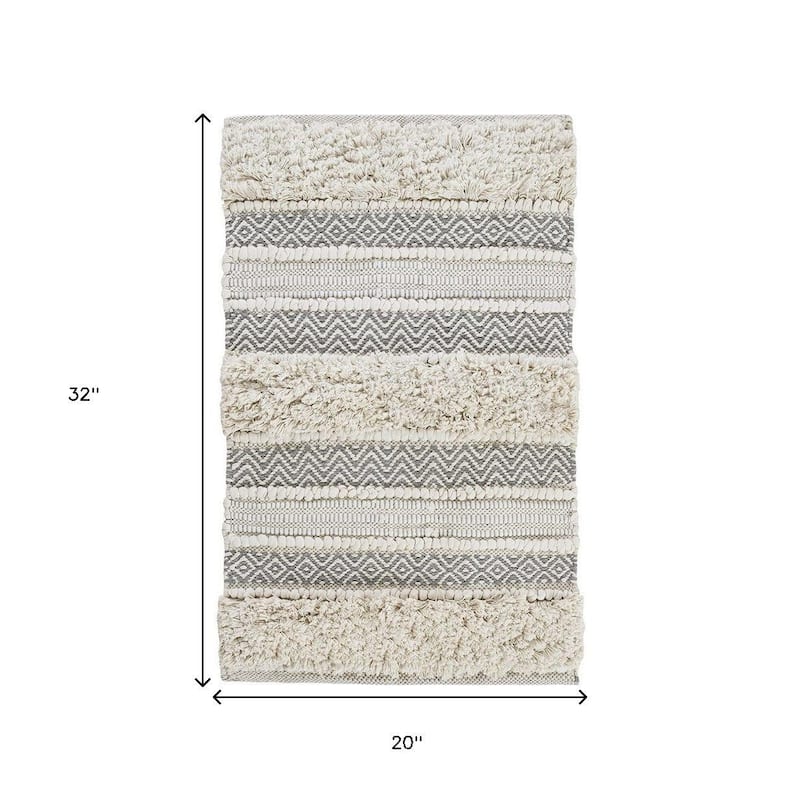 HomeRoots 32" Taupe Cotton Square Bath Rug