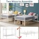 preview thumbnail 3 of 16, Metal Structure Bedframe Twin Over Twin Bunk Bed Frame with Safety Guardrails and 2 Ladders, Convertible to 2 Platform Bed