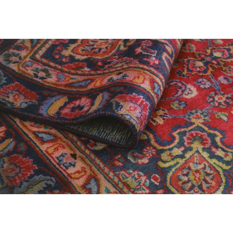 Fine Vintage Distressed Anahei Red/Navy Rug - 4'0" x 6'6"