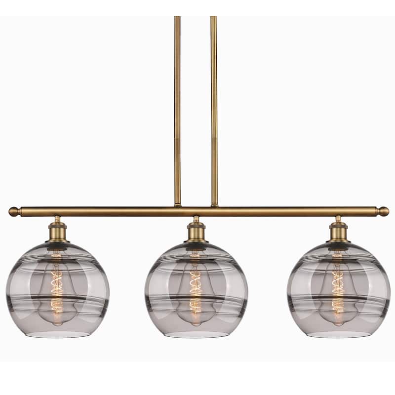 Innovations Lighting 516-3I-13-37 Rochester Pendant Rochester 3 Light - Brushed Brass / Light Smoke
