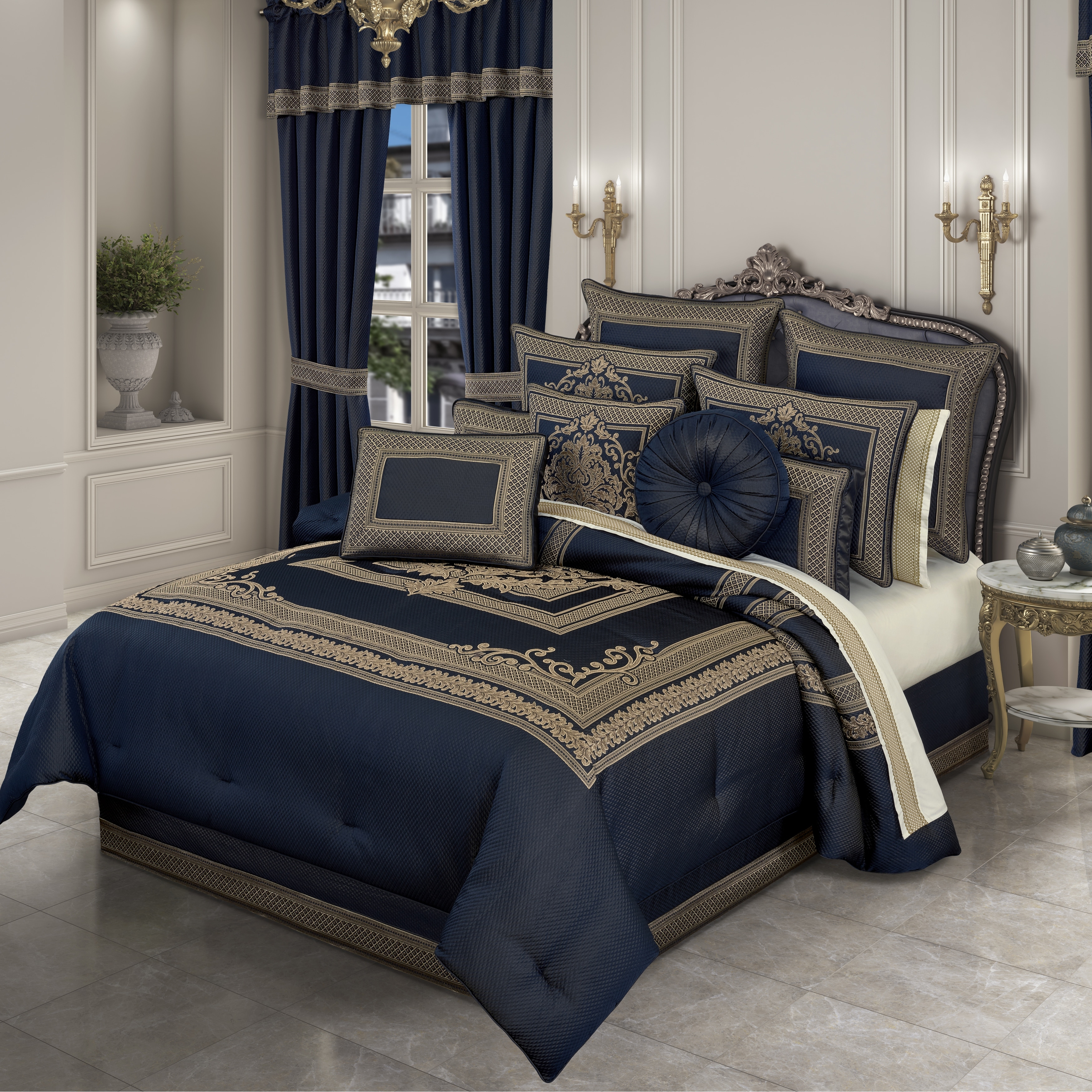 J. Queen New York Excelsior Royal Blue Comforter Set